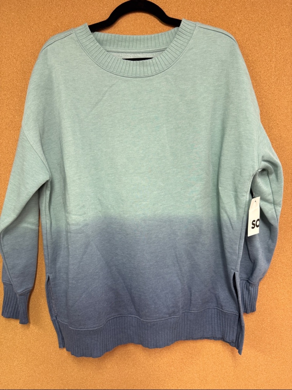 Sonoma Mint to Blue Ombre Crewneck Sweater